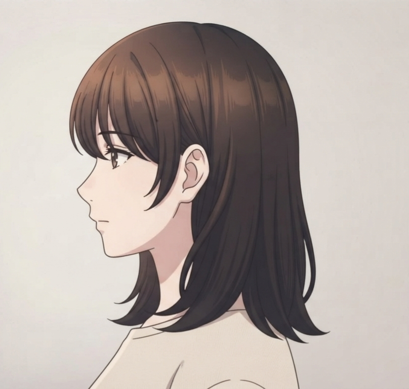 Female · Curtain Bangs Lob · Left Side